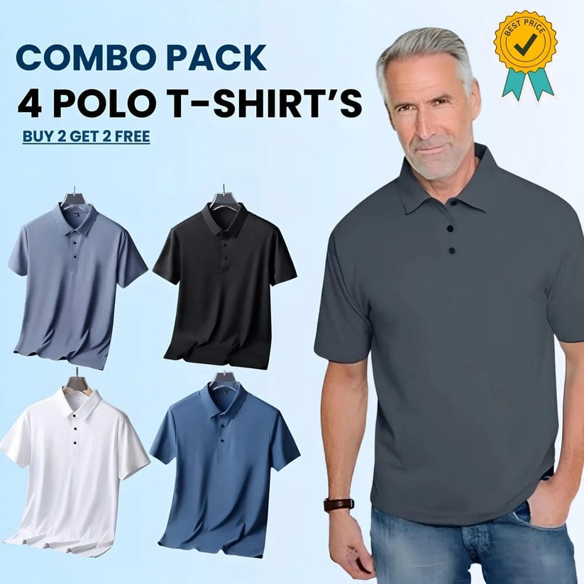 Men's Polo T-Shirt Pack Of 4 (Buy 1 GET 3 FREE🔥🔥)