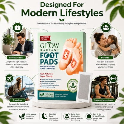 🦶 Glow Radiant  Ginger Foot Detox Pads 🌿
