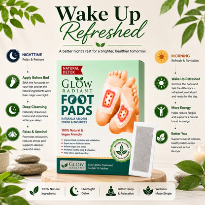 🦶 Glow Radiant  Ginger Foot Detox Pads 🌿