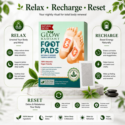 🦶 Glow Radiant  Ginger Foot Detox Pads 🌿